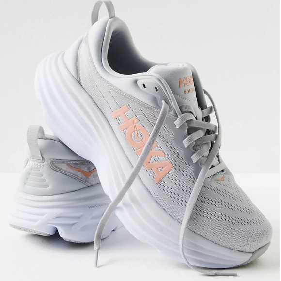 Hoka Women's Sneakers in Gray and Peach - Picture 1 of 12